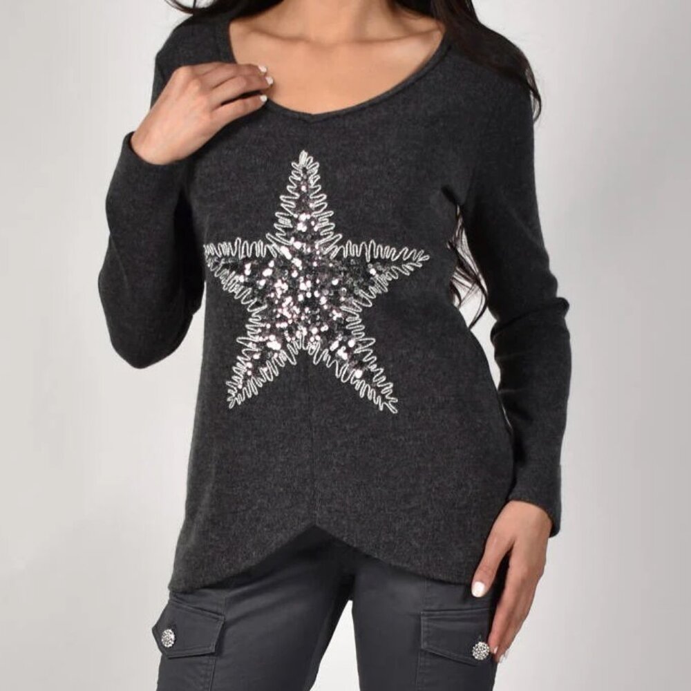 Frank Lyman Star Front Sweater